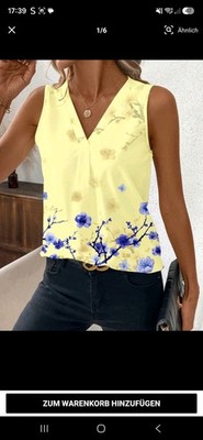 SHEIN Clasi Damen V-Ausschnitt ärmellose Bluse Top