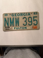 1983 Georgia Fulton License Plate