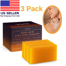 3 Pack Kojic Acid Dark Spot Remover Soap Bars with Vitamin C, Retinol, Collagen
