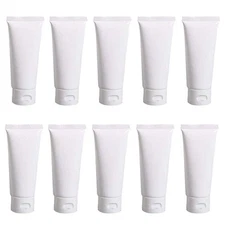 20PCS White Plastic Refill Cosmetic Soft Tubes Leakproof Makeup Travel Packin...