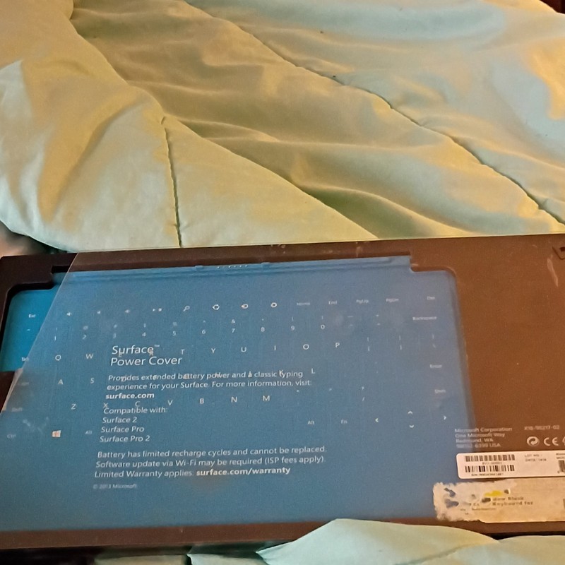 Microsoft Surface Power Cover Standalone Keyboard Blue Built-In Battery Magnetic