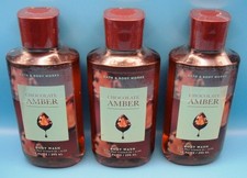 3 Bath  Body Works Lot CHOCOLATE AMBER Body Wash VANILLA Honey SEALED FREE SHIP