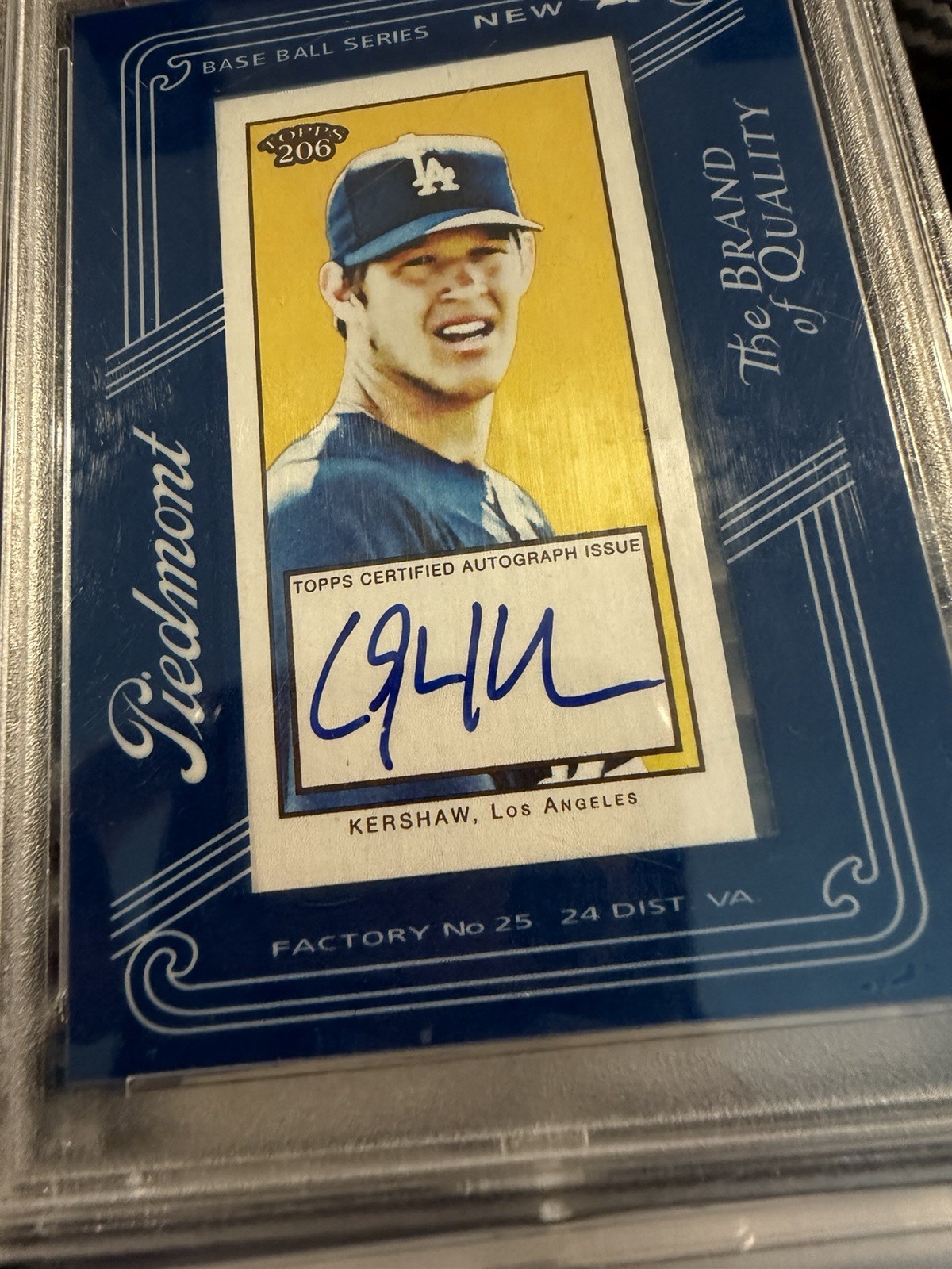 Clayton Kershaw Mini Frame Auto 2009 Topps T-206 #FMA22 PSA 9 view 2