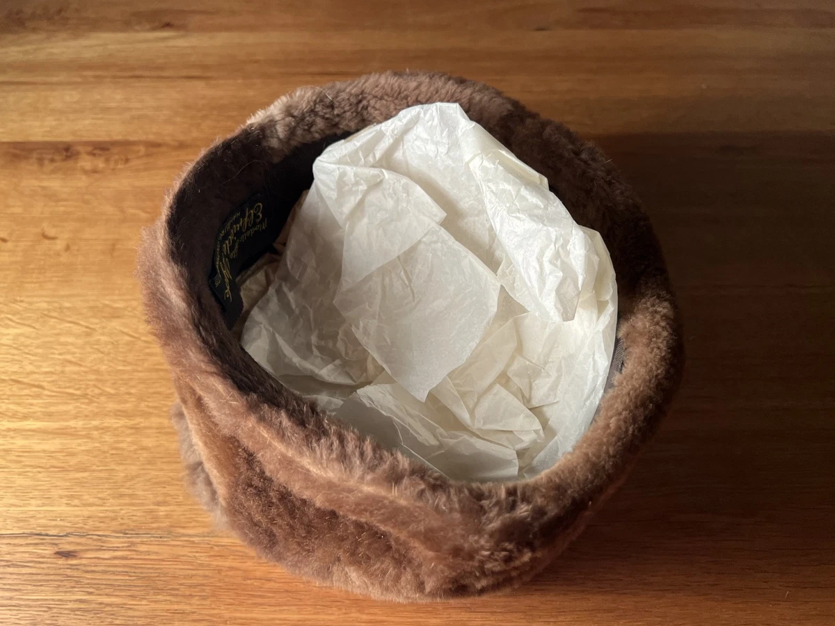 Vintage Pelzhut Elfriede Dyck Hamburg Colonnaden Braun Toque Mütze 60er