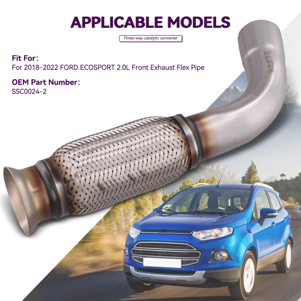 For 2018 2019 2020 2021 2022 FORD ECOSPORT 2.0L Front Exhaust Flex Pipe - Image 4 of 4