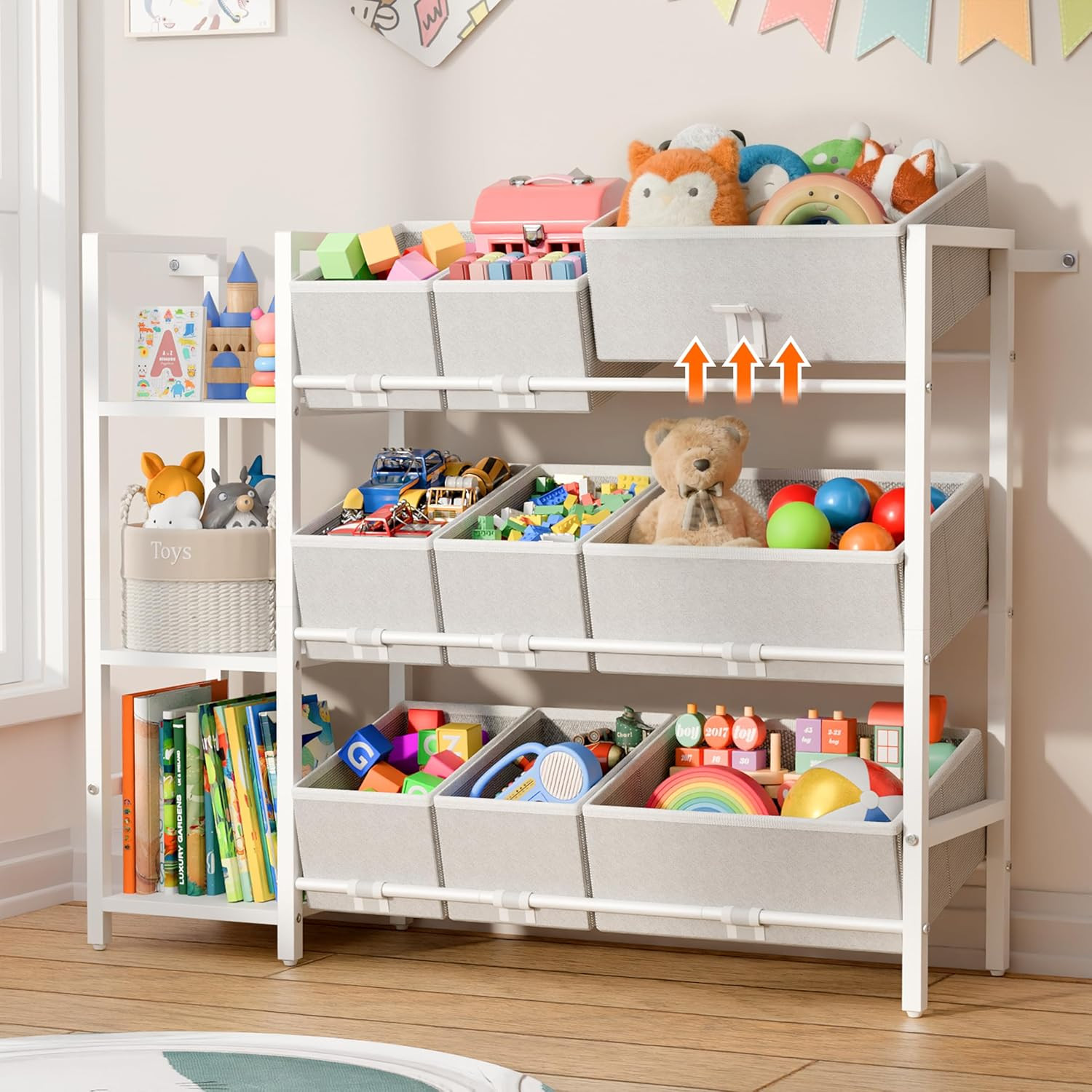 Kids Toy Organizers and Storage - Toy Shelf for Playroom， Kids Room and Living R