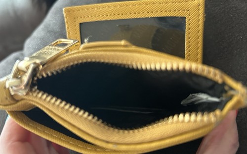 Steve Madden französische Geldbörse goldfarben CC Druckknopf Reißverschluss Ausweisetui - Bild 4 von 5