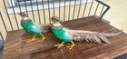 2 Pheasant Bird Figures Germany Heyde 12 Inch Cold Painted Metal 1900 Sculpture — photo 8