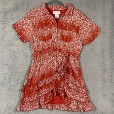 Steele Wrap Dress Womens S Burnt Orange Anthropologie Short Sleeve Mini Small
