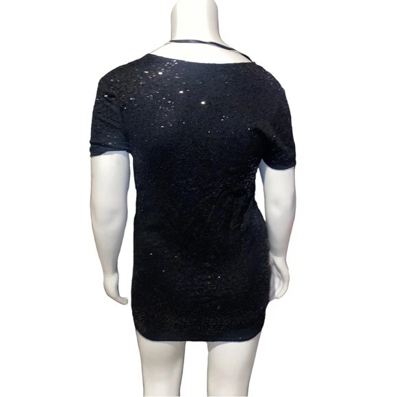 UNDERCOVER Mini abito Victoria Secret Supermodel Essentials medio nero paillettes corte sleev