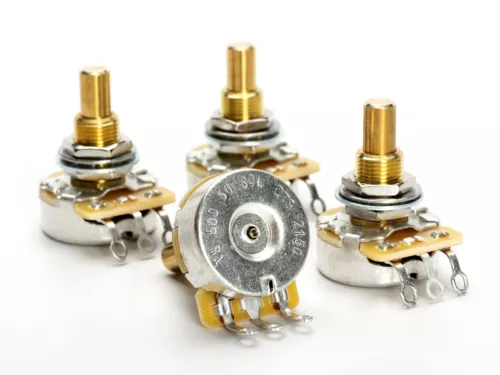 CTS 500k Audio/Log Pot, Solid Shaft, Rear-Routed Guitars (4 Pack)
