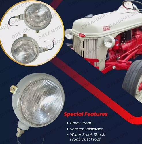 Adatto per Ford 2N 8N 9N 600 800 NAA Set di (2) 310066F 12V Grigio Proiettori/Luci - Foto 10 di 10