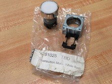 Siemens 3SB3500-0AA61 Furnas White Push Button W/Holder