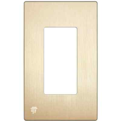 ENERLITES Elite 4.68 in. H x 2.93 in. L, Brushed Gold 1-Gang Screwless 2 Pack