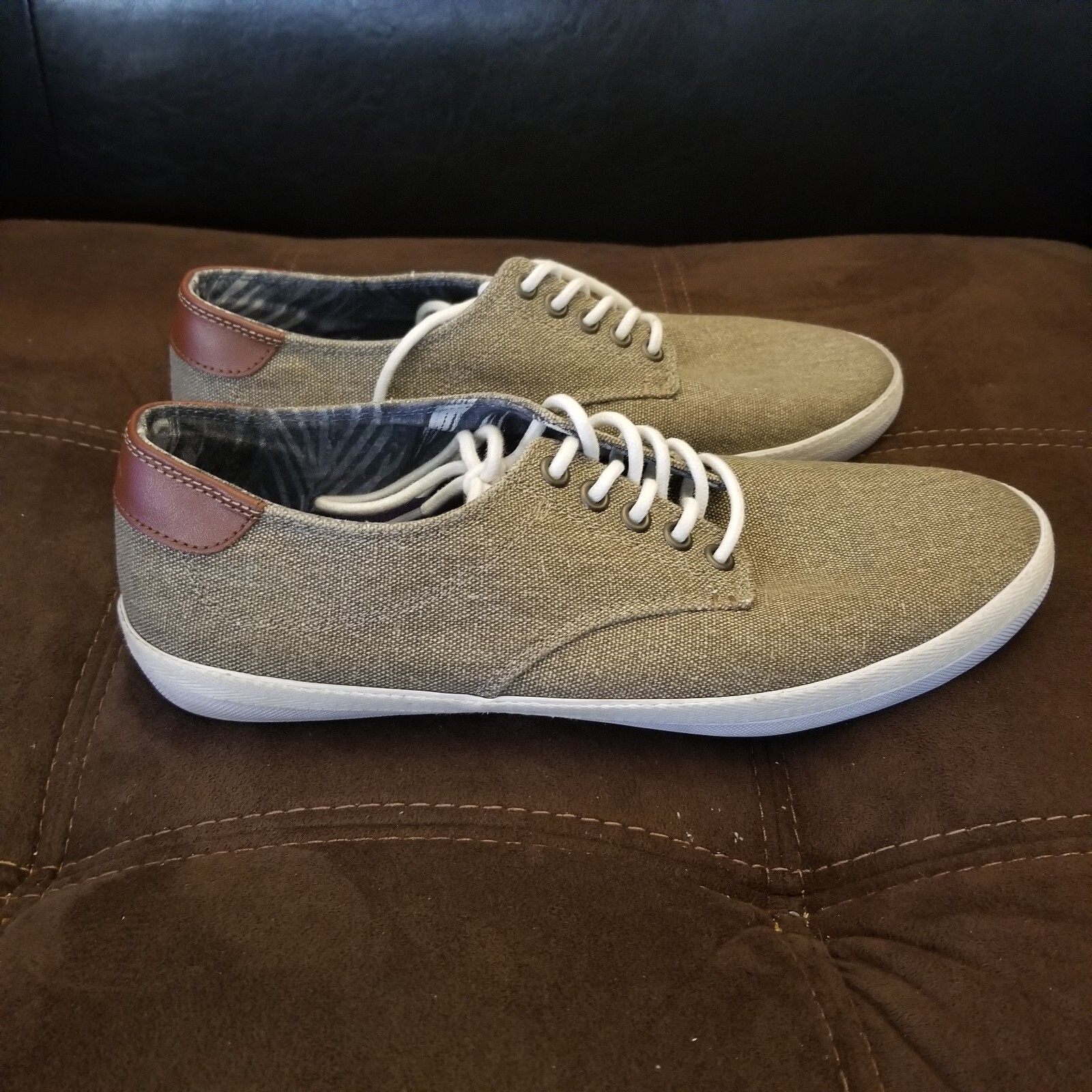 SAOLA Penguin Uomo Tg 8.5 Douglas Marrone Marrone Marrone Sneakers Denim Tela Scarpe Casual