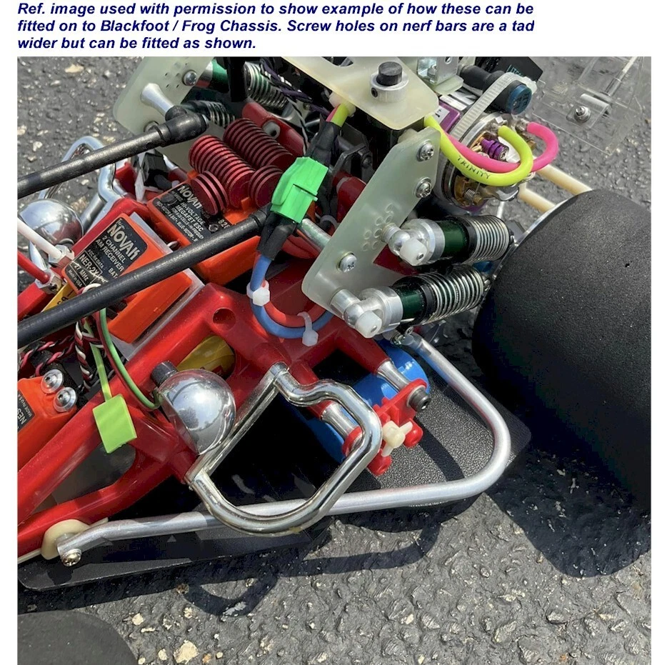 Vintage RC Car Buggy Pro-Line Chrome Nerf Bars RC10 Hybrid Blackfoot Frog Tamiya - Image 2 of 2