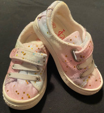Toddler girls JELLYPOP Gold Star Sparkle Shoes 5M 5 pastel rainbow sneakers