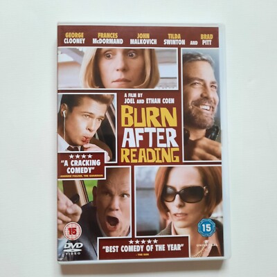 Burn After Reading Brad Pitt 2009 DVD, Coen Brothers, Region 2 & 4