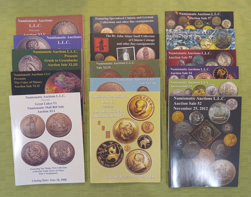Numismatic Auctions LLC (16) auction cats 2008-2015; coins, medals; Steven Davis