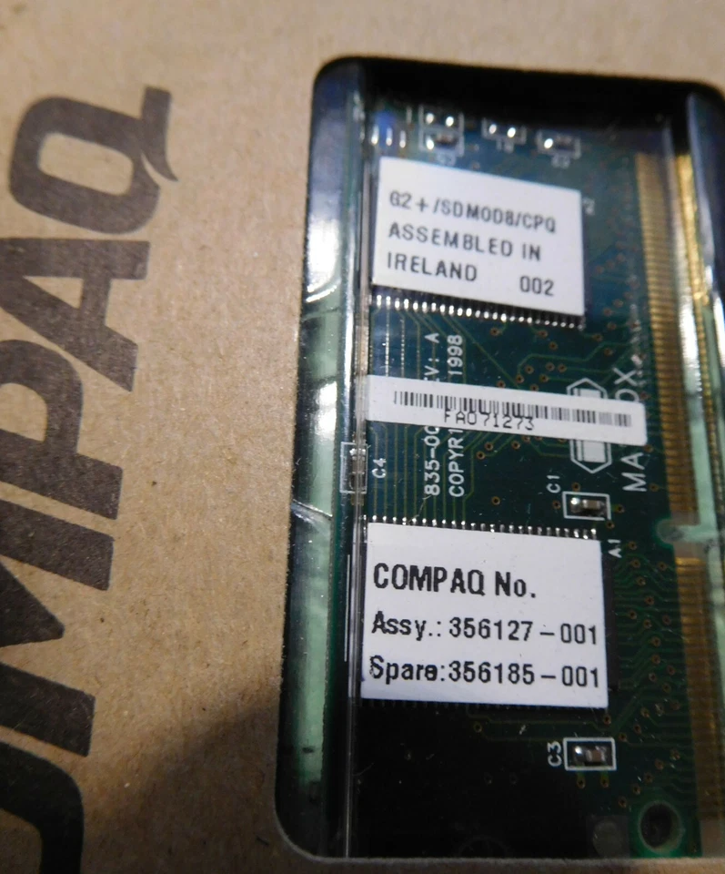 Genuine Brand New 8MB HP SDRAM - 125 ALL P/N: 294418-B21 Spare: 356185-001  - Image 2 of 4