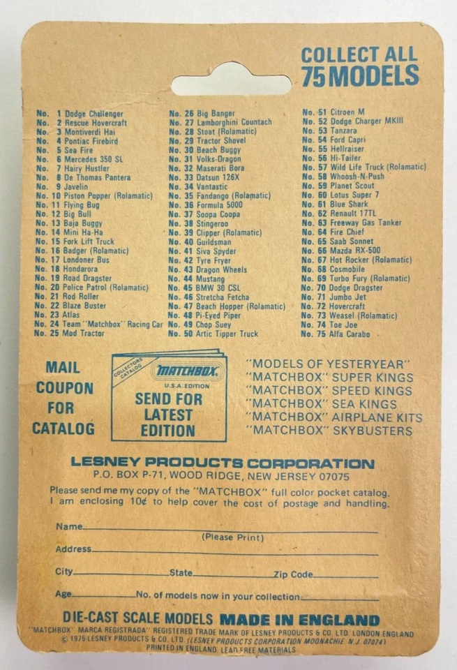 Matchbox - SuperFast #18 - Hondarora Honda Motorcycle - New on Card - Image 3 of 3