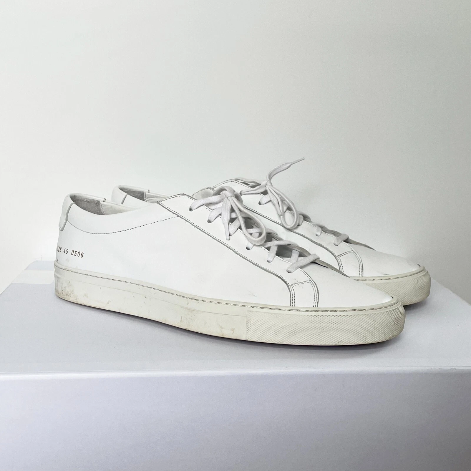 Sneakers basse Common Projects UK 11 US 12 originali Achille in pelle bianca da uomo 45