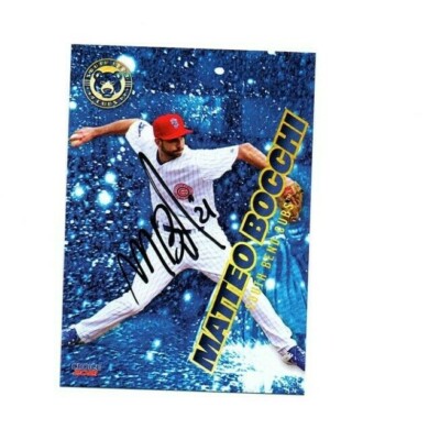 Matteo Bocchi signed autograph 2021 South Bend Cubs baseball card Parma Italy a