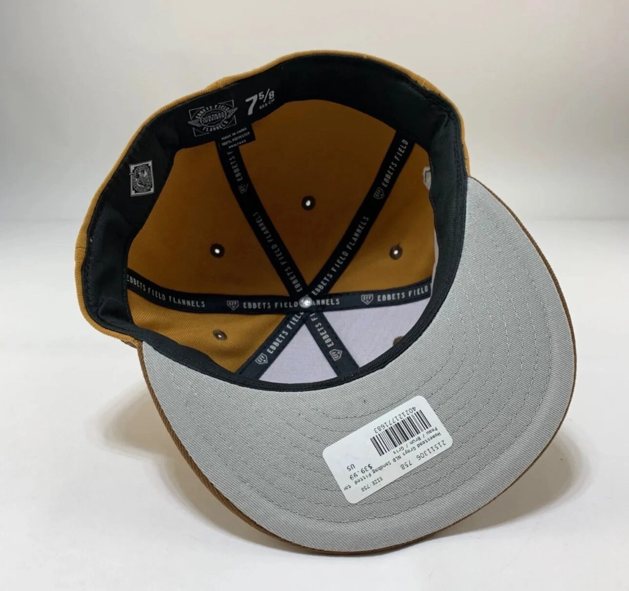 HOMESTEAD GRAYS EBBETS FIELD FLANNELS 베이지 브라운 FITTED HAT