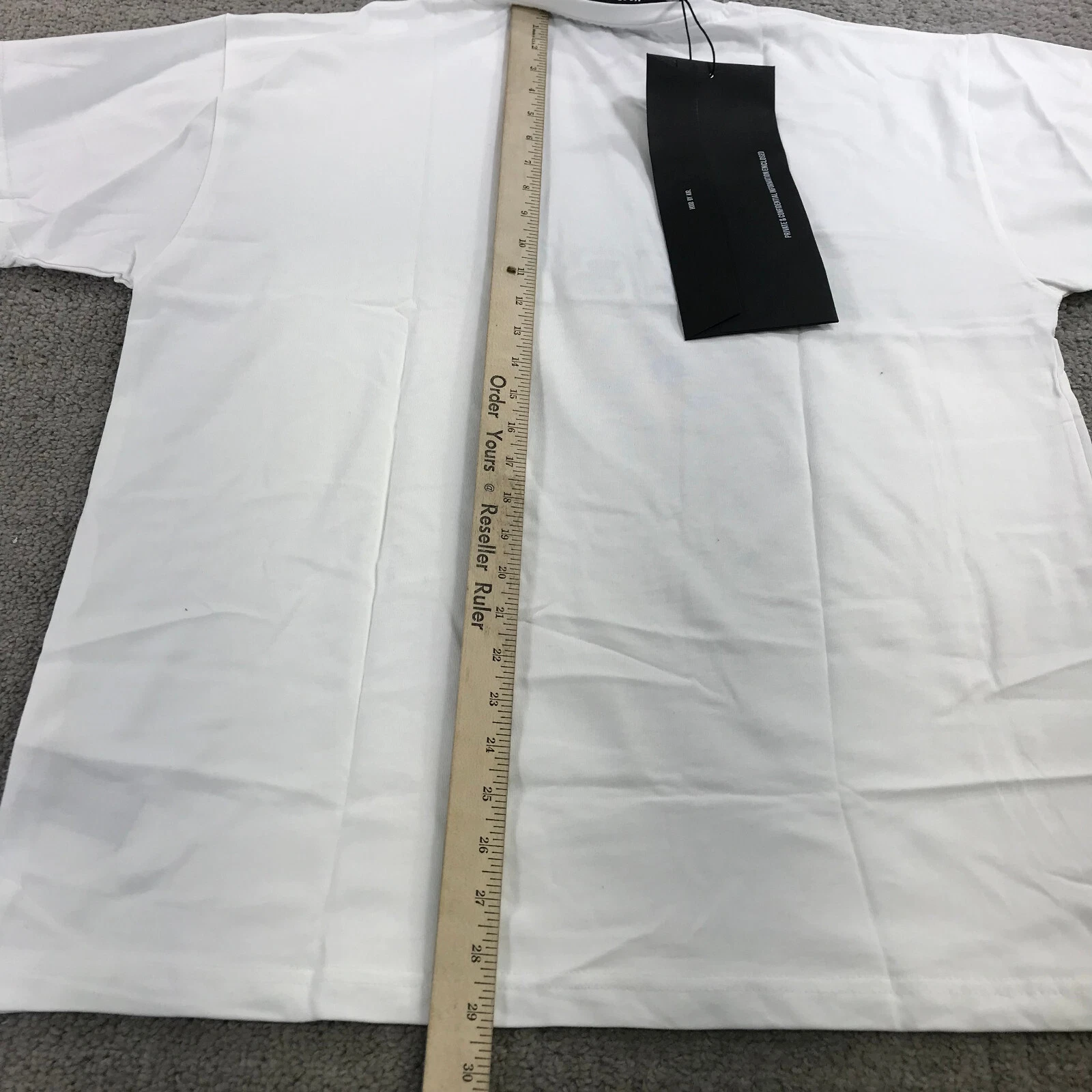 HBA (HOOD BY AIR) HBA Shirt Uomo Medium Spell Out Hood By Air Tee Bianco Grigio Streetwear n54645