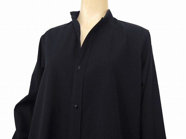 Yohji Yamamoto Women's Long Spring Coat 2way-collar Fishtail Navy