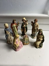 Christmas Nativity Set Holy Family Wise Men Shepherd Baby in Manger 8 Pieces
