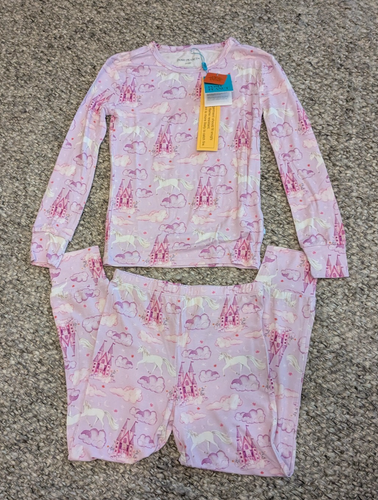 NWT Posh Peanut Lilith Pink Purple Princess Castle Long Sleeve Pajama Set 7/8 - Picture 2 of 6