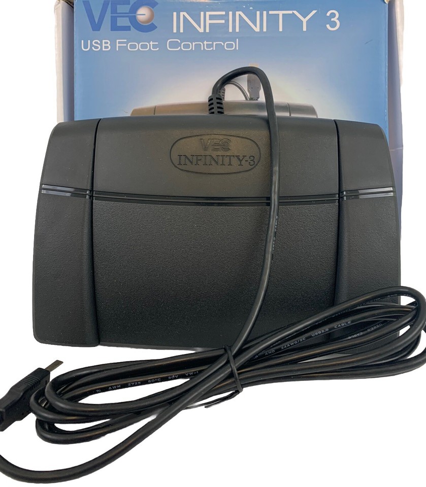 VEC Infinity 3 USB Foot Pedal Control For Home Or Office Use New Open