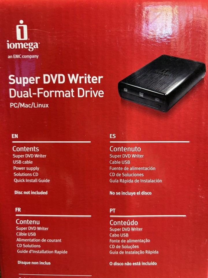 Iomega Super DVD Writer 24x DualFormat USB 2.0 External Drive eBay