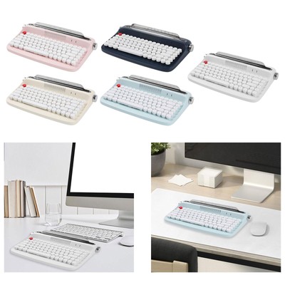 Mechanical  Retro Mechanical Keyboard 84 Keys BT Cute Keyboard Compact