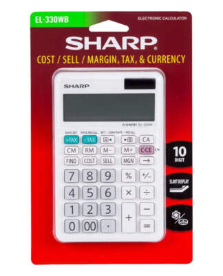 Sharp El330wb El-330Wb Desktop Calculator, 10-Digit LCD