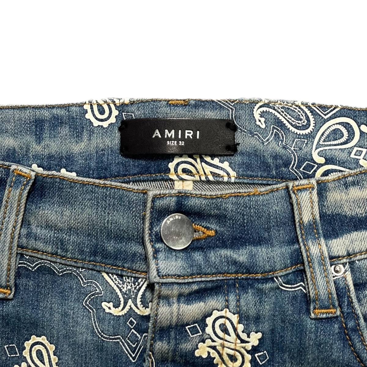 Amiri Flocked Paisley Bandana Jeans Clay Indigo | eBay Amiri Flocked Paisley Bandana Jeans Clay Indigo | eBay
