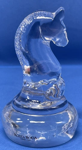 Kosta Boda Signed /numbered Glass Knight Chess Piece Figurine - Picture 1 of 10