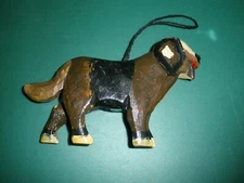 Hand Carved Painted Wooden Dog 5"x3" (N30)