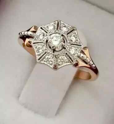 Round Cut Lab Created Diamond Special Engagement Ring In 14K Yellow Gold Finish