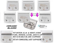 Master Grooming Tools PRO CERAMIC & Steel Clipper BLADE Pet Dog Cat Grooming