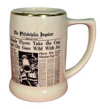 Vintage 1974 Philadelphia Flyers Take the Cup Porcelain Stein Old Hockey Mug A4