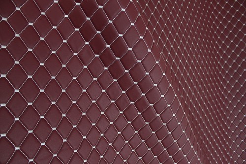 Quilted Vinyl Grain Faux Leather Upholstery Fabric Diamond | 2"x2" -4mm Foam 55" - Picture 131 of 199