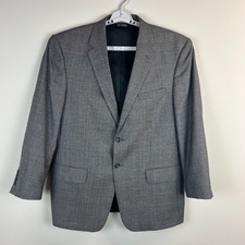 Jos A Bank Travelers Collection Tailored Fit Sport Coat Mens 44R Wool Glen Plaid