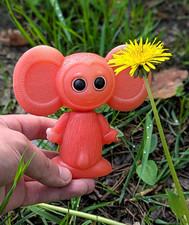 Vintage Soviet Cheburashka Plastic Toy Figure USSR Russian Cartoon Character