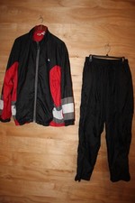 Nike Y2K Spell Out Windbreaker Track Suit XL Jacket Pants Black Red