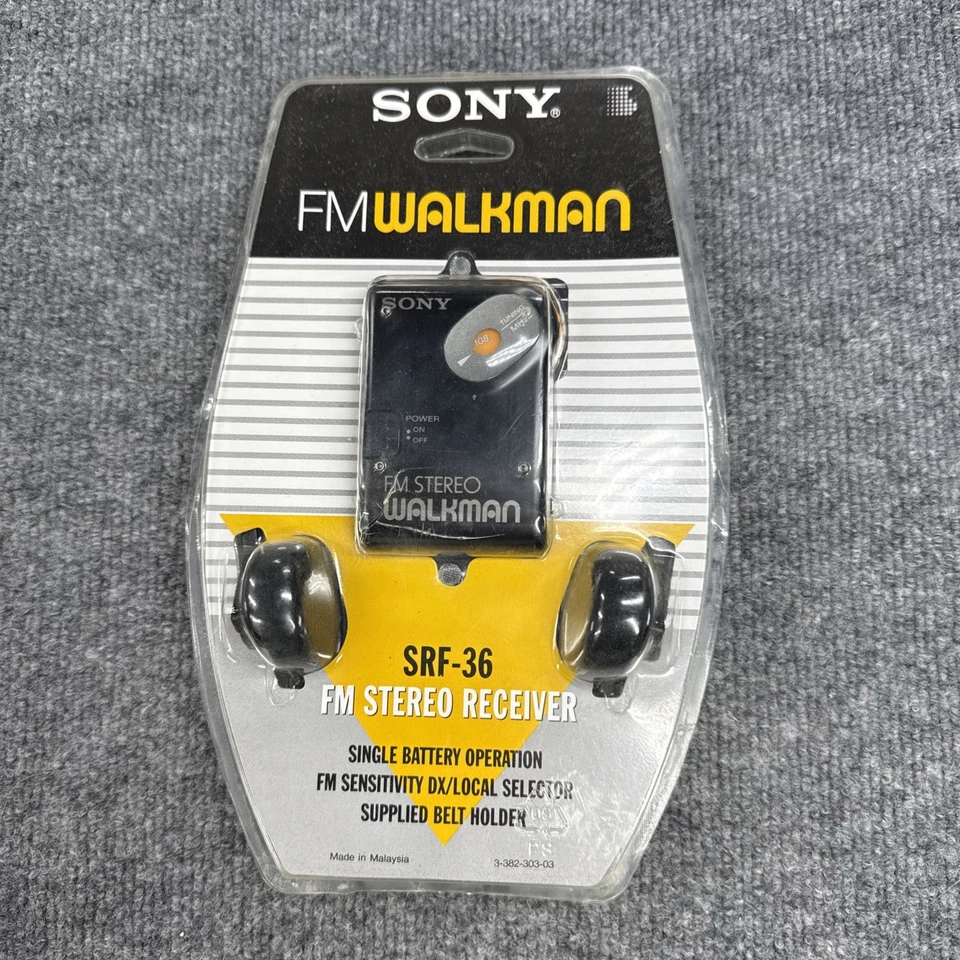 Radio portátil estéreo Sony Walkman SRF-36/BM FM con auriculares - NUEVO - Sello intacto Foto 2 de 4
