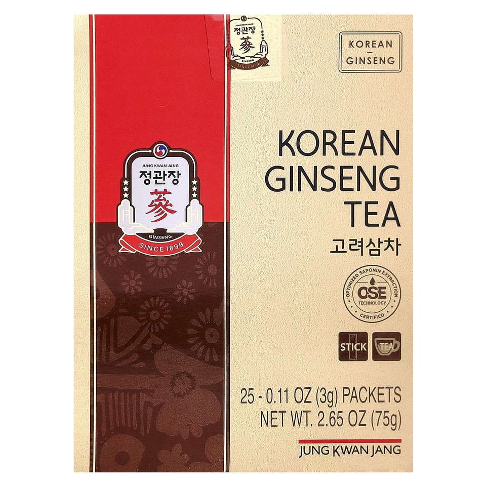 Korean Ginseng Tea, 25 Packets, 0.11 oz (3 g) Each