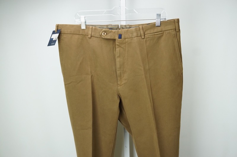Incotex Dark Brown 100% Cotton Casual Dress Pants Sz 56 NEW