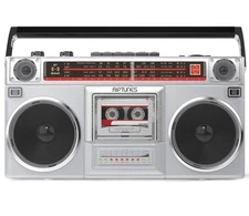 Riptunes Boombox Cassette Player Recorder, AM/FM-SW1/SW2 Radio, Wireless